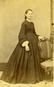 USA New York Portrait Standing Woman Old Jordan & Co Bogardus CDV Photo 1860's