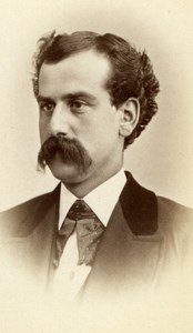 USA Maine Bangor Man Portrait Moustache Old Marston CDV Photo 1880's