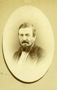 London Portrait Bearded Man Victorian Era Old Disderi CDV Photo 1870's