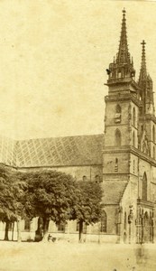 Switzerland Basel Minster Cathedral Old Höflinger CDV Photo 1860's