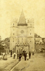 Switzerland Basel City Gate of Spalen Spalentor Old Höflinger CDV Photo 1860's
