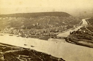Germany Bingen am Rhein & the Rhine General View Old CDV Photo 1860's
