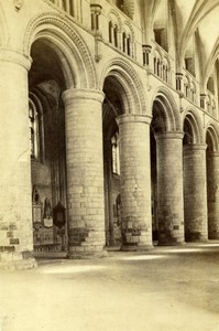 Gloucester Cathedral Norman Arches in Nave Old G.W. Wilson CDV Photo 1866