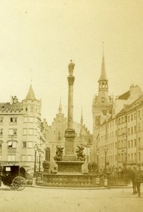 Germany Munich Munchen Marienplatz Old CDV Photo 1860's