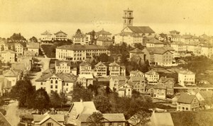 France? Unidentified Town Panorama Church Old CDV Photo 1870's