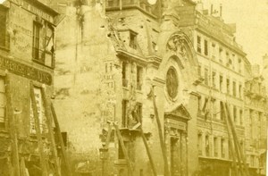 France Ruines de Paris Commune Protestant Temple du Marais Old CDV Photo 1870's