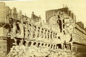 France Ruines de Paris Commune Ministere des Finances Ruins Old CDV Photo 1870's