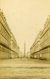 France Paris Rue de Castiglione Colonne Vendome Old CDV Photo 1870