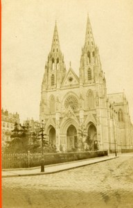 France Paris Basilique Sainte-Clotilde Rue Las Cases Old CDV Photo 1870
