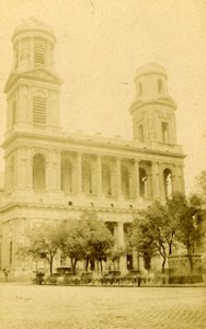 France Paris Eglise Saint-Sulpice Church Old CDV Photo 1870