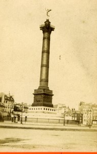 France Paris Place de la Bastille Colonne de Juillet Old CDV Photo 1870