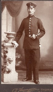 Germany Poland Thorn Torun Man in Military Uniform Old Assmann CDV Photo 1900