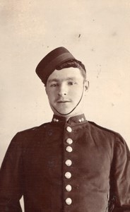 United Kingdom British Man in Military Uniform Old CDV Photo 1890