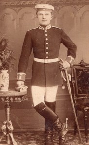 Berlin Man in Military Uniform Old Hofmann & Walther CDV Photo 1890