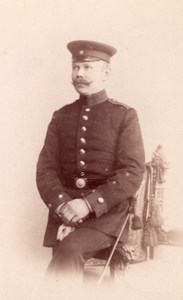 Potsdam German Man in Military Uniform Old Selle & Kuntze CDV Photo 1890