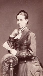 Hastings English Woman Victorian Fashion Old J.W. Thomas CDV Photo 1880
