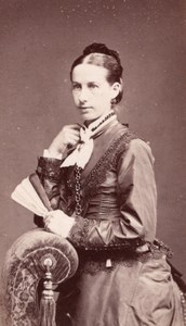 Hastings English Woman Victorian Fashion Old J.W. Thomas CDV Photo 1880
