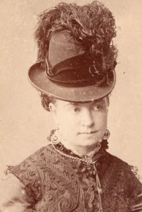 Margate English Woman Victorian Fashion Hat Old Stodart CDV Photo 1890