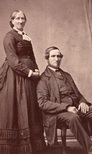 Ashford English Couple Victorian Fashion Old S. Barns CDV Photo 1880