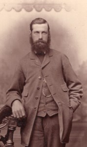 Canterbury Bearded English Man Victorian Fashion Old Bateman CDV Photo 1880