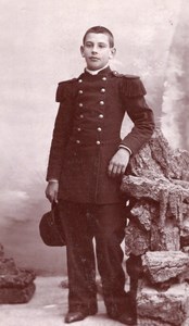 Chateau-Thierry Young Man in Military Uniform Old Ehrhard CDV Photo 1900