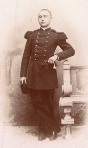 France Troyes Boy in Uniform Military? School Old Piquee CDV Photo 1890