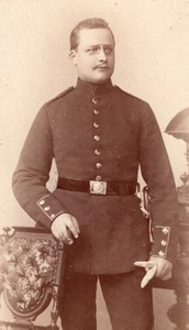 Wittenberg Man in Military Uniform Smoking Cigar Old Thiele CDV Photo 1880