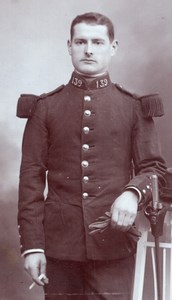 Aurillac French Man in Military Uniform Old Parry CDV Photo 1900