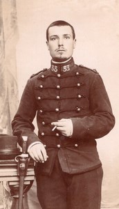 Poitiers French Man in Military Uniform Old Join CDV Photo 1880