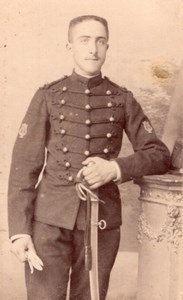 Poitiers Man in Military Uniform Old Perlat CDV Photo 1900