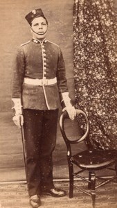 Young English Man in Military Uniform Grenadier Guards Old CDV Photo 1880