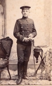 Berlin German Man in Military Uniform Old Atelier Postlep CDV Photo 1906