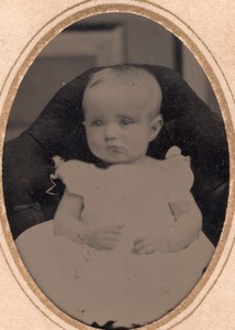USA Ohio Dayton Baby Portrait old Tintype Photo 1880's