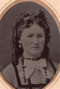 USA? Woman Portrait Dillie Thompson old Gem Tintype Photo 1880's