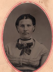 USA Shelbyville Young Woman Portrait old G.W. Sittler Tintype Photo 1880's