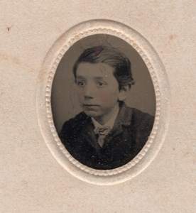 USA? Young Boy Portrait old Gem Tintype Photo 1880's