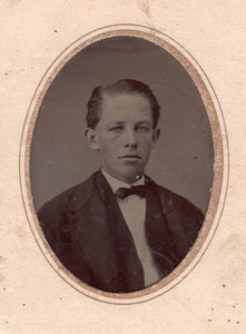 USA? Young Man Portrait old Tintype Photo 1880's