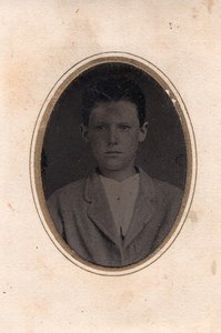 USA ? Portrait Young Man Boy old Tintype Photo 1880's