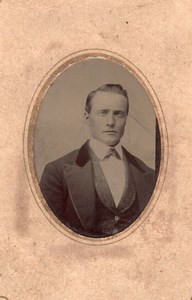 USA? Man Portrait old Tintype Photo 1880's
