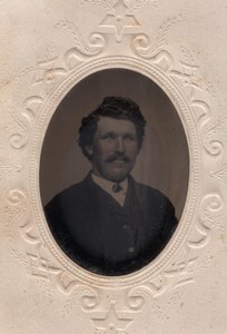 USA? Man Portrait old Tintype Photo 1880's