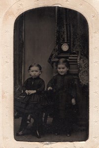 USA Stirling Portrait Children old Tintype Photo Roy's Gallery 1880's