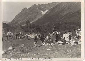 Lyngseidet Tourists in Lapp camp Norway old Photo 1930s