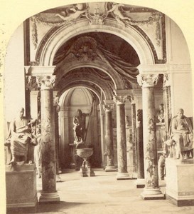 Statue Gallery Vatican Italy stereoview Photograph 1865