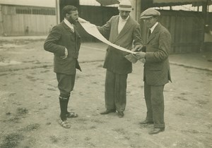 Farman & Weyman Studying Michelin Cup Map 1910 Photo