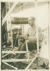 Early Russian Aviator Popoff Wright Biplane 1910 Photo