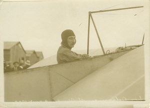 Leon Delagrange in Bleriot Airplane Aviation 1910 Photo