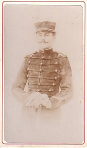 French Anonymous Soldier Uniform old CDV Photo 1890