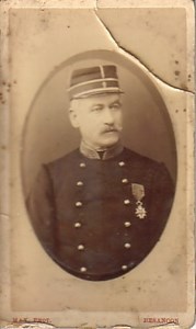 French Anonymous Soldier Uniform old CDV Photo 1890