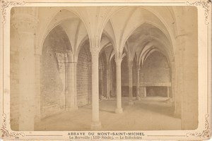 Mont Saint Michel Abbaye Abbey old Albumen Photo 1890