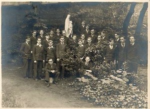 Young men group in church garden Photo 1930